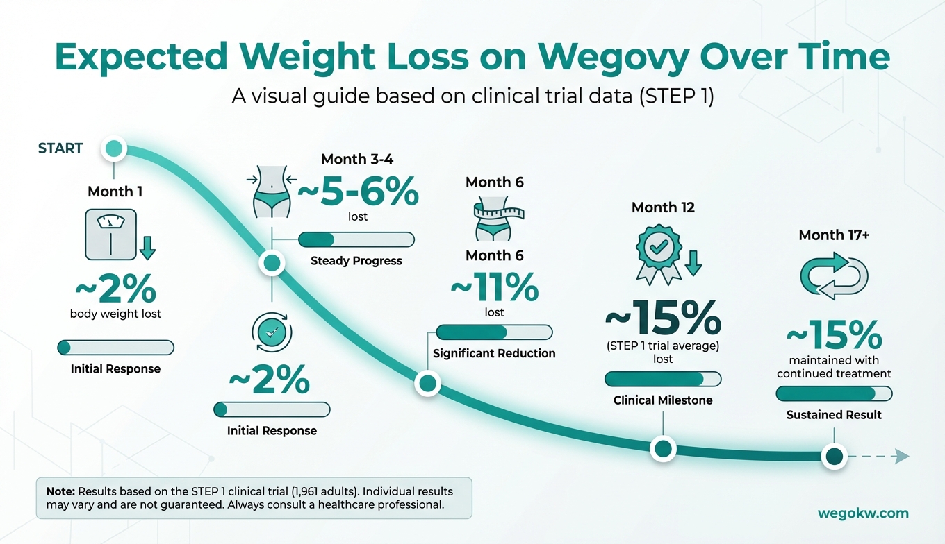 Expected weight loss timeline on Wegovy over 17 months